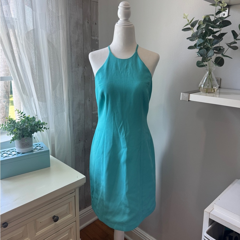 Laundry By Shelli Segal Blue Halter Dress